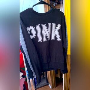 Black sparkly PINK crewneck sweatshirt